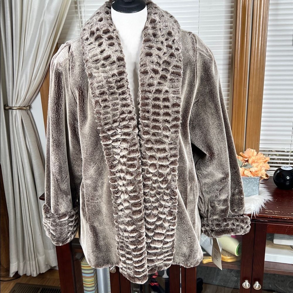 Tissavel of France Faux Fur Jacket Size XL